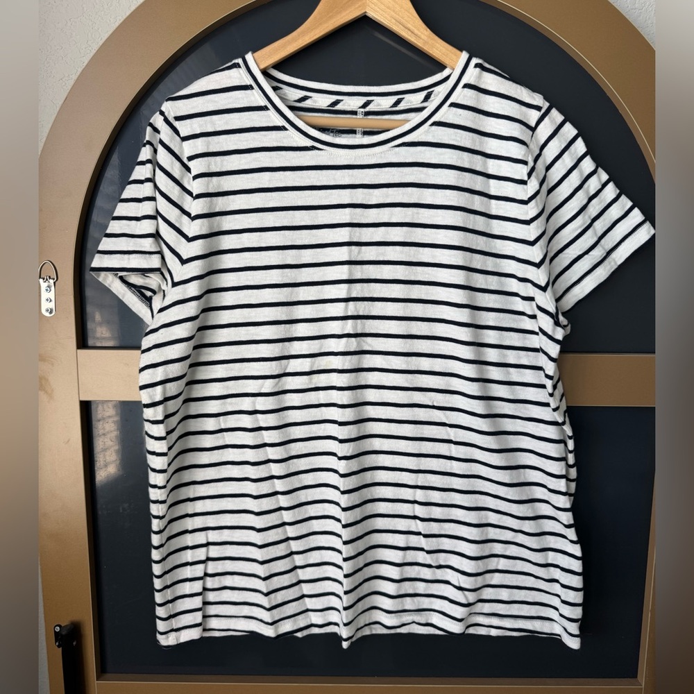 JCrew Girlfriend Slub Cotton Tees&Tanks Black&White Size XXL